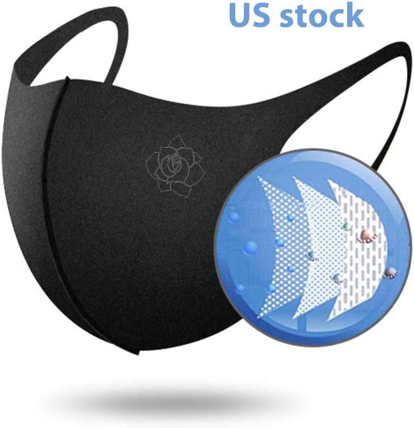 Anti Dust Mask Unisex Mouth Mask Breathing Mask Safety Reusable Washable for Outdoor … Black