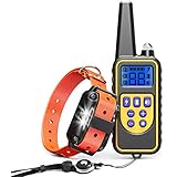 Cambond Dog Shock Collar with Remote, Waterproof Dog Training Collar 2600ft Control Range Rechargeable Shock Collar for Medium and Large Dogs with 4 Training Modes Light Shock Vibration Beep