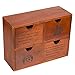Juvale Vintage Wooden Desk Organizer with 4 Drawers (10.25 x 3.8 in.)