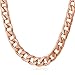 U7 Rose Gold Miami Cuban Chain Flat Link for Men Women Chunky Curb Chain Necklace 26 Inch