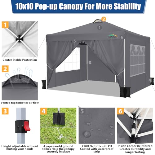 COBIZI 10x10 Pop Up Canopy Tent Review: Portable Gazebo with Removable Sidewalls image 30