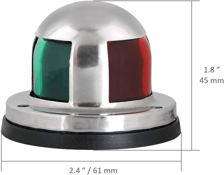 Acelane Boat LED Navigation Lights Marine Red & Green Sidelights Sailing Signal Lights Stainless Steel 12V IP65 Waterproof Boating Fishing Yacht Pontoons Chandlery Boat Skeeter (Navigation Light 01) : Sports & Outdoors