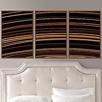 3 Piece Framed Canvas Wall Art Abstract Geometric Lights Mixed Media Canvas Prints Home Artwork Decoration for Living Room,Bedroom - 16