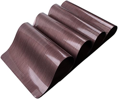 DinaChef Table Mats for Dining Table or Kitchen, Quality Thermal Bonded Edges, Reversible Large Place Mats, Large Placemats Rectangle Design Mat, Dinner Table Placemats Set of 4 (TD22 Coffee, Coffee)