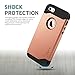 iPhone 5S case, iPhone 5 case, Desiro® [Rose Gold] Dual Shield Shock Absorption Protective Heavy Duty Hybrid Case Cover for Apple iPhone 5 & 5S