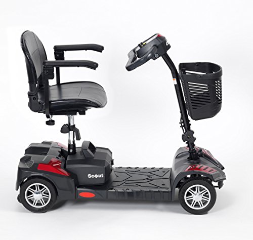 Drive-DeVilbiss-Scout-12-Amp-Scooter--Compact-Transportable-Power-Scooter-Motorized-Mobility-Scooter-for-Adults-Red