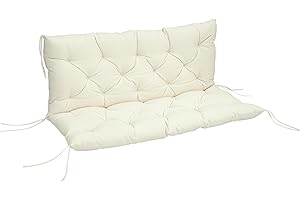 Outsunny 2 Seater Garden Bench Cushion, Soft Thick Outdoor Non-Slip 2 Seater Soft Pad with Backrest for Garden Patio, 52" x 4