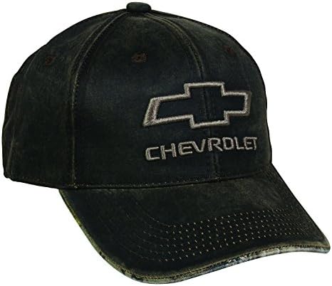 Chevrolet Chevy Bowtie Muted Weathered Cotton Distressed Vintage Cap Hat 177,Light Black,One Size Fits Most