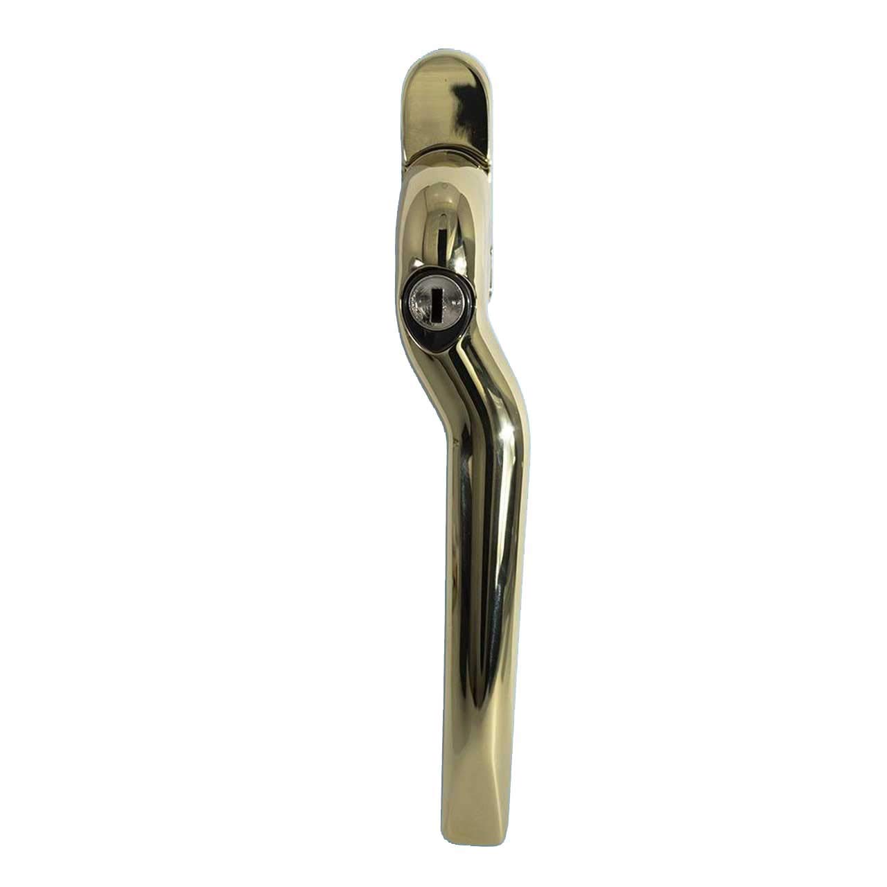 The Venetian Slimline Espag Window Handle in Polished Brass - Low Profile Design so can be Used Behind Window Blinds (Right Hand)