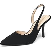 DREAM PAIRS Women's Slingback Closed Pointed Toe Kitten Heels High Stiletto D'Orsay Dress Shoes Wedding Work Comfortable Pumps