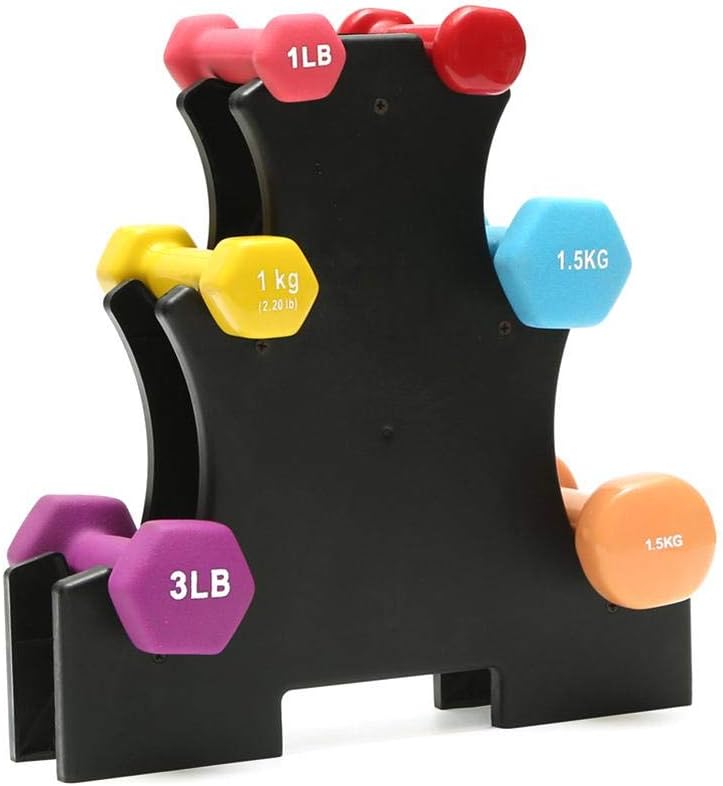 Calmson PVC Dumbbell Rack, Vertical Three-Tier Dumbbel Storage Stand, Household Dumbbell Office Small Plastic Dumbbell Rack