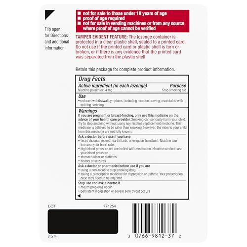 NICORETTE 4 MG COATED NICOTINE LOZENGES TO HELP QUIT SMOKING – ICE MINT FLAVORED STOP SMOKING AID, 20 COUNT