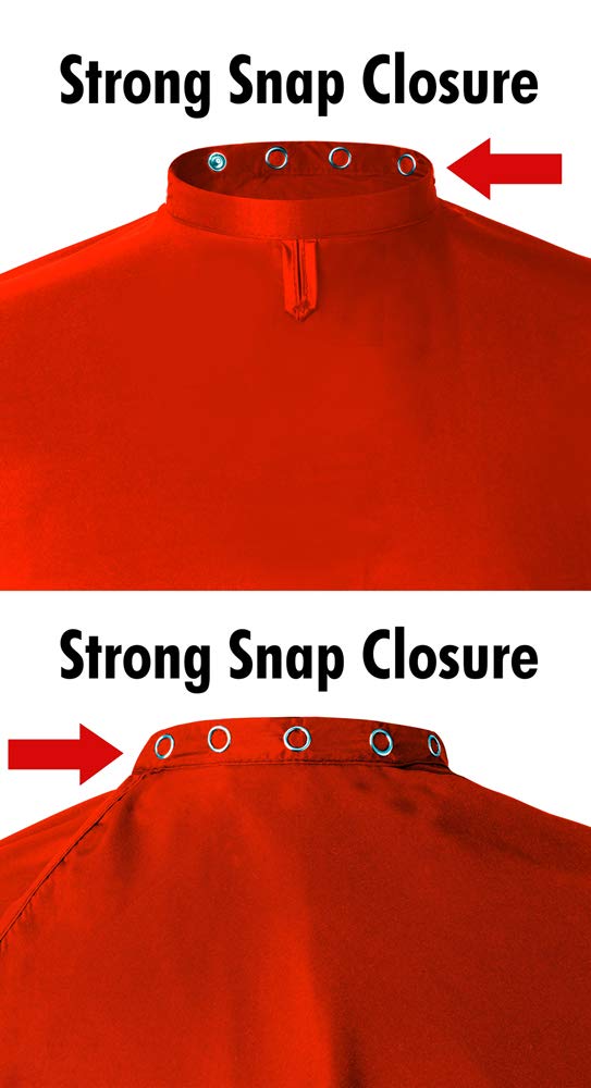 Nylon Salon Cape – Water And Stain Resistant Apron With Adjustable Snap Closure For Hairstylists, Hairdressers and Barbers – Easy Clean, Hanging Loop, 50” x 60” - HairDay Care (Red) : Beauty