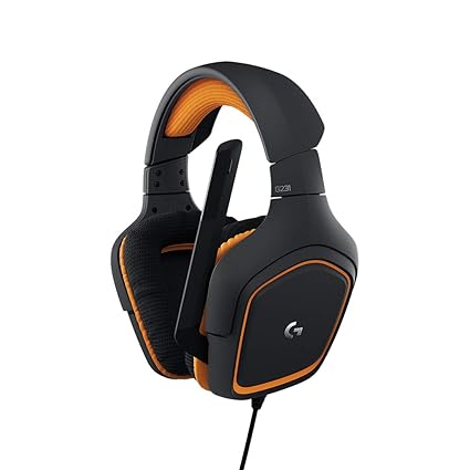 Logitech G231 Gaming-Kopfhörer Prodigy Stereo (mit Mikrofon für PC, Xbox One und PS4) schwarz/orange