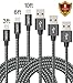 LOVRI 3pack 3ft 6ft 10ft Nylon Braided Charging Cable Cord 8Pin Lightning to USB Cable Charger Compatible with iPhone 7/ 7 Plus/6/6s/6 plus/6s plus, iPhone 5/5s/5c,iPad, iPod and More (Black Gray)