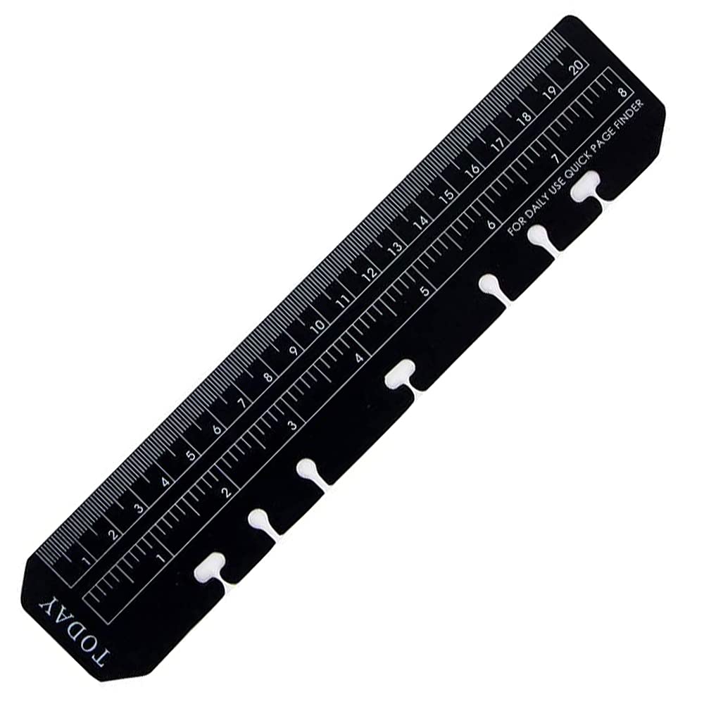 A5 Ruler BE-TOOL Black Plastic Notebook Binder Ruler for Refillable 6 Ring Binder, Diary, Organiser, Notebook