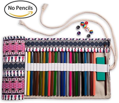 Artify 72 Colored Pencil Roll Up Canvas Wrap Pouch Holder Case| Anti-Pilling Design and Thick Canvas| Environmental-Friendly Material (Pencils are not Included)