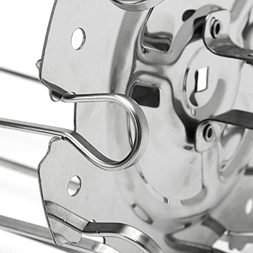 MiguCo Stainless Steel BBQ Grill Cage Vegetable Meat Skewer Kebab Maker for Rotisserie Oven Roaster - Thumbnail 4