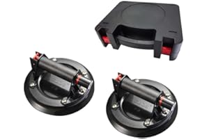 ZUOS 8" Heavy Duty Suction Cups,Glass Suction Cups to Lift Large Glass, 2 Pack 560lbs Load Capacity, Suction Cups with Carrying Case for Window,Tiles, Windshield