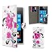 32nd Design book wallet PU leather case cover for Nokia Lumia 1520 + screen protector and cleaning cloth - Purple Rose