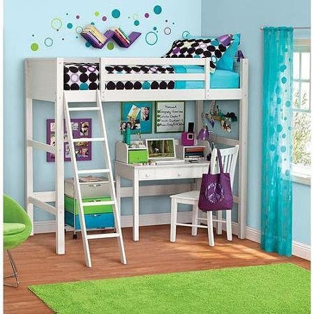 Functionality your zone zzz Collection Loft Bed Versatile Solid Panel Headboard and Footboard with Sturdy, pine wood construction (White)