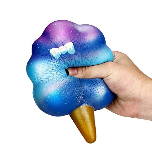 Squishies Jumbo,ZOMUSAR Cute Ice Cream Spun Sugar Scented Squishy Charm Slow Rising Stress Reliever Toy (A)