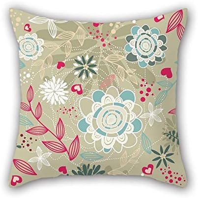 Flower Pillow Shams 16 X 16 Inches / 40 By 40 Cm Best Choice For Wedding Drawing Room Family Girls Club Father With Twin Sides