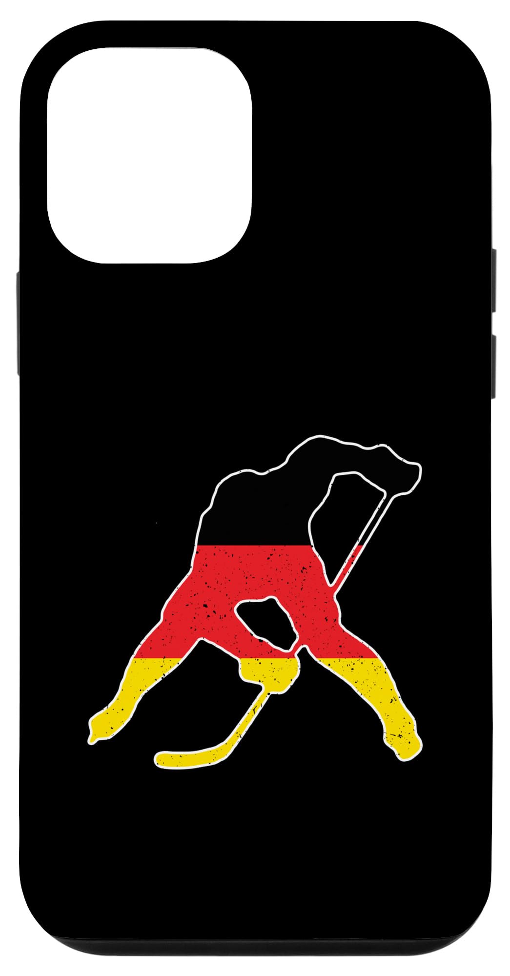 iPhone 12 mini Vintage Germany Flag In German Hockey Player Silhouette Case