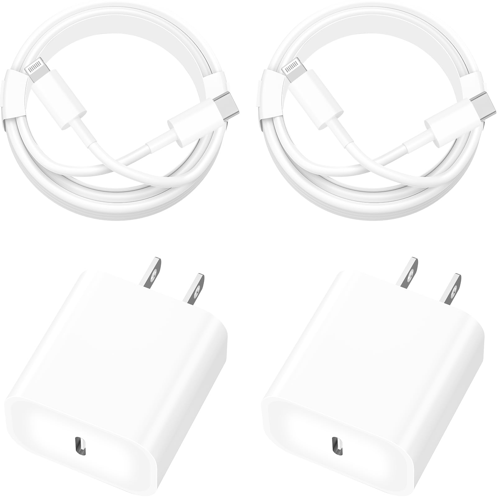 Photo 1 of [Apple MFi Certified] iPhone 14 Charger Fast Charging, Stuffcool 4Pack PD 20W USB C Chargers Block Type C Wall Charger with 6FT Type C to Lightning Cable for iPhone 14 13 12 11 Pro Max XS XR X 8 iPad
