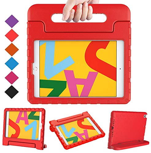 BMOUO Kids Case for iPad 10.2 2019, iPad 10.2 Case, iPad 7th Generation Case, Shock Proof Light Weight Convertible Handle Stand Kids Case for Apple iPad 10.2 inch 2019, Red