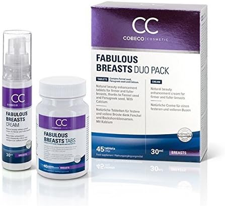 NEW Fabulous Breasts Bust Enhancer Supplement + Enlargement Cream Duo Pack: Double Effectiveness! by Fabulous Breasts
