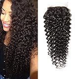 Longqi Hair Brazilian Curly Virgin Hair Lace Closure 4