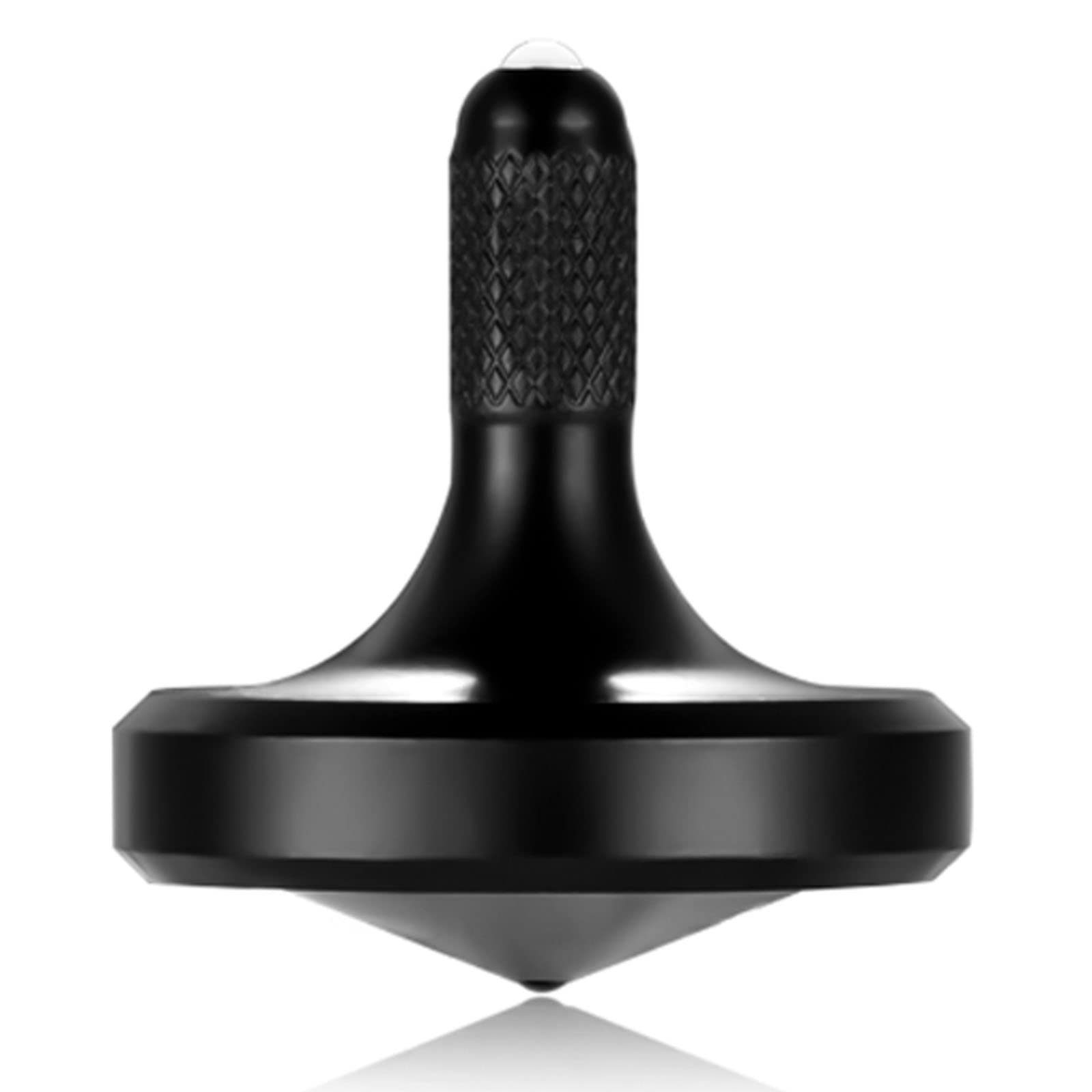 Metal Stainless Steel Spinning Top, Well Made EDC Decompression Toy, Perfectly Balanced, Spin Smooth, Long Rotation Time, Helps Relieve Stress and Anxiety (L/Black)