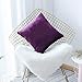 Home Brilliant Dark Purple Velvet Square Pillowcase Decorative Throw Pillow Cover for Bed Couch Sofa Car Dorm, 18x18 inch (45x45 cm), Eggplant