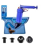Air Power Drain Pump， High Pressure Powerful Manual Sink Plunger Opener Cleaner Pump for Bath Toilets, Bathroom, Shower, Kitchen Clogged Pipe Bathtub(Blue)