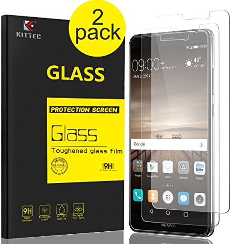 Huawei Mate 9 Screen Protector KITTEC Anti-Scratch Ultra Clear Anti-oil Coating Tempered Glass Screen Protector for Huawei Mate 9 (2 Pack)