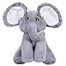 OMGOD Plush Toy peek-a-Boo Elephant, Hide-and-Seek Game Baby Animated Plush Elephant Doll Present - Gray