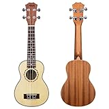 Retro Ukulele 4 Strings Instrument Nylon Strings Silver Geared Tuners Spruce Top