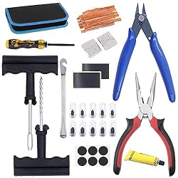 Glarks 55Pcs Heavy Duty Tire Repair Kit, Flat Tire