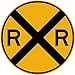 Street & Traffic Sign Wall Decals - Rail Road Crossing Symbol Sign - 12 inch Removable Graphic