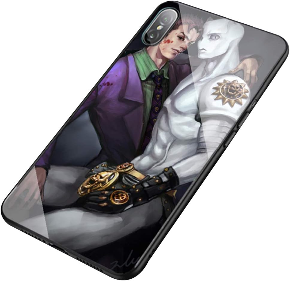 JoJo's Bizarre Adventure Case for iPhone,iPhone 11 Pro Tempered Glass Hard Shell,Black Protective Cover,kira Yoshikage-d iPhone X