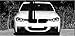 Bonnet Rally Stripe Vinyl Sticker Car Hood, Roof, Truck, Trunk Decal (Black)