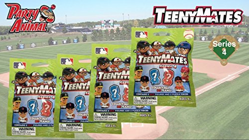 TeenyMates Party Animal MLB Series 4 Mini Figures Blind Bags Gift Set Party Bundle - 4 Pack
