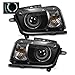SPPC Black Projector Headlight Assembly Set with CCFL Halo Rings For Chevy Camaro Coupe - (Pair) Includes Driver and Passenger Side Replacement Headlamps Clear Lenses