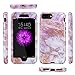 iPhone 6 Plus/6s Plus Case,iPhone 7 Plus Case,iPhone 8 Plus Case,Cute Marble Gilrs Case,SKYLMW Three Layer Heavy Duty Hybrid Protective Case For iPhone 6 Plus/6s Plus/7 Plus/8 Plus,Marble Purple Pink