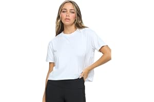 KNIT RIOT Women’s Crop Top – Short Sleeve Soft Boxy Crewneck Casual Active Workout Yoga Running Cropped Tee T Shirts
