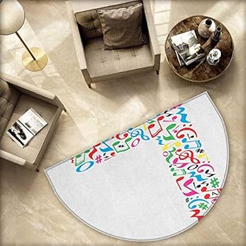 Lettre K Semi Circulaire Coussin Couleurs Vives Avec Motif