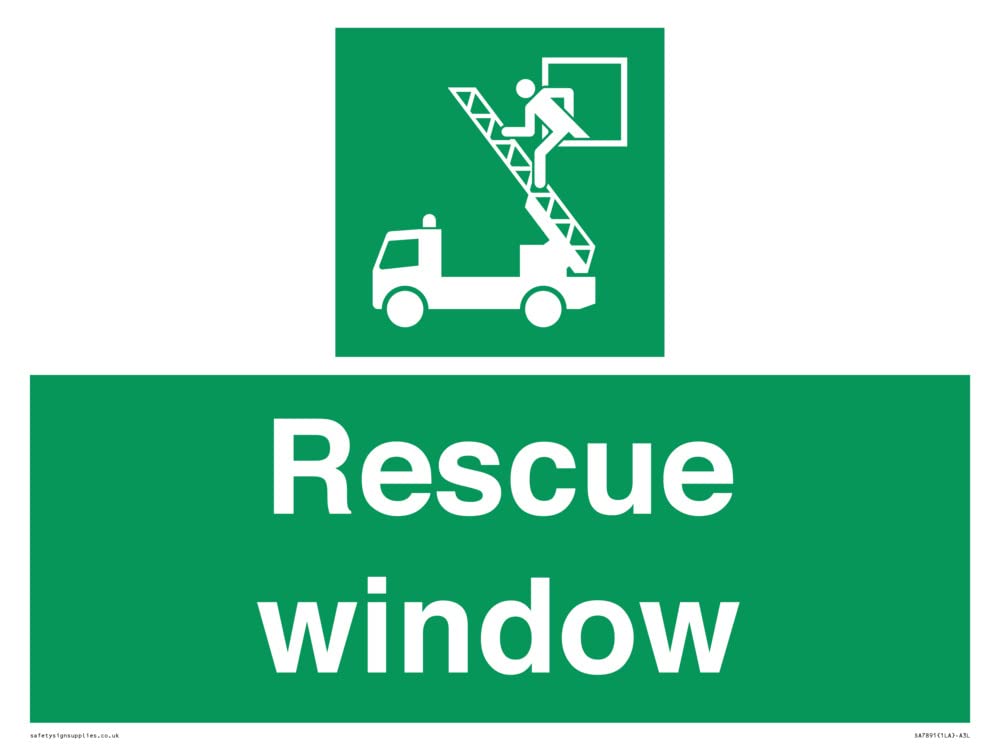 Rescue window Sign - 400x300mm - A3L