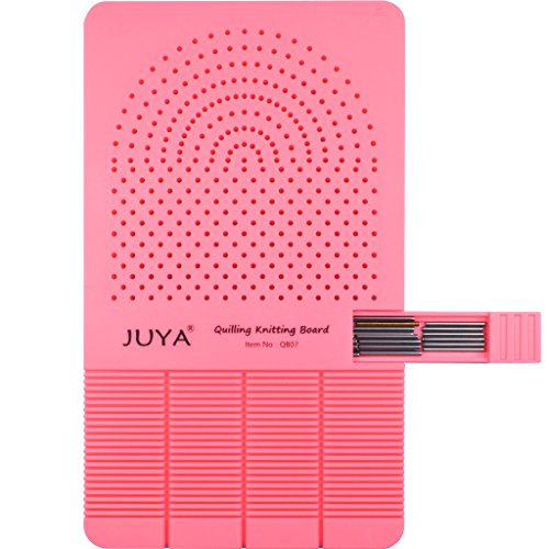 JUYA Quilling Knitting Board with 2 Functions Have Sticks Storage (Pink)