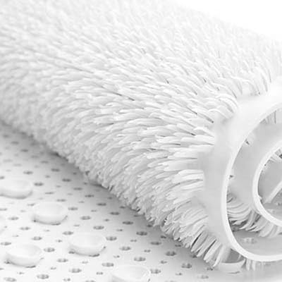 AQUALONA Luxury Bath Mat Anti-Mould Non-Slip PVC Comfort White